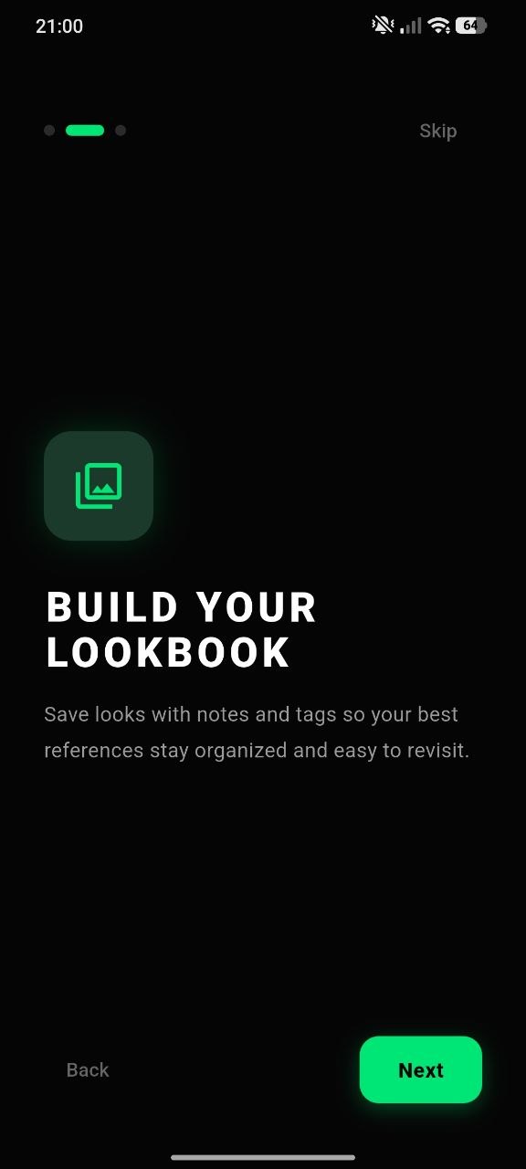 y99 Fashion Goals onboarding screen